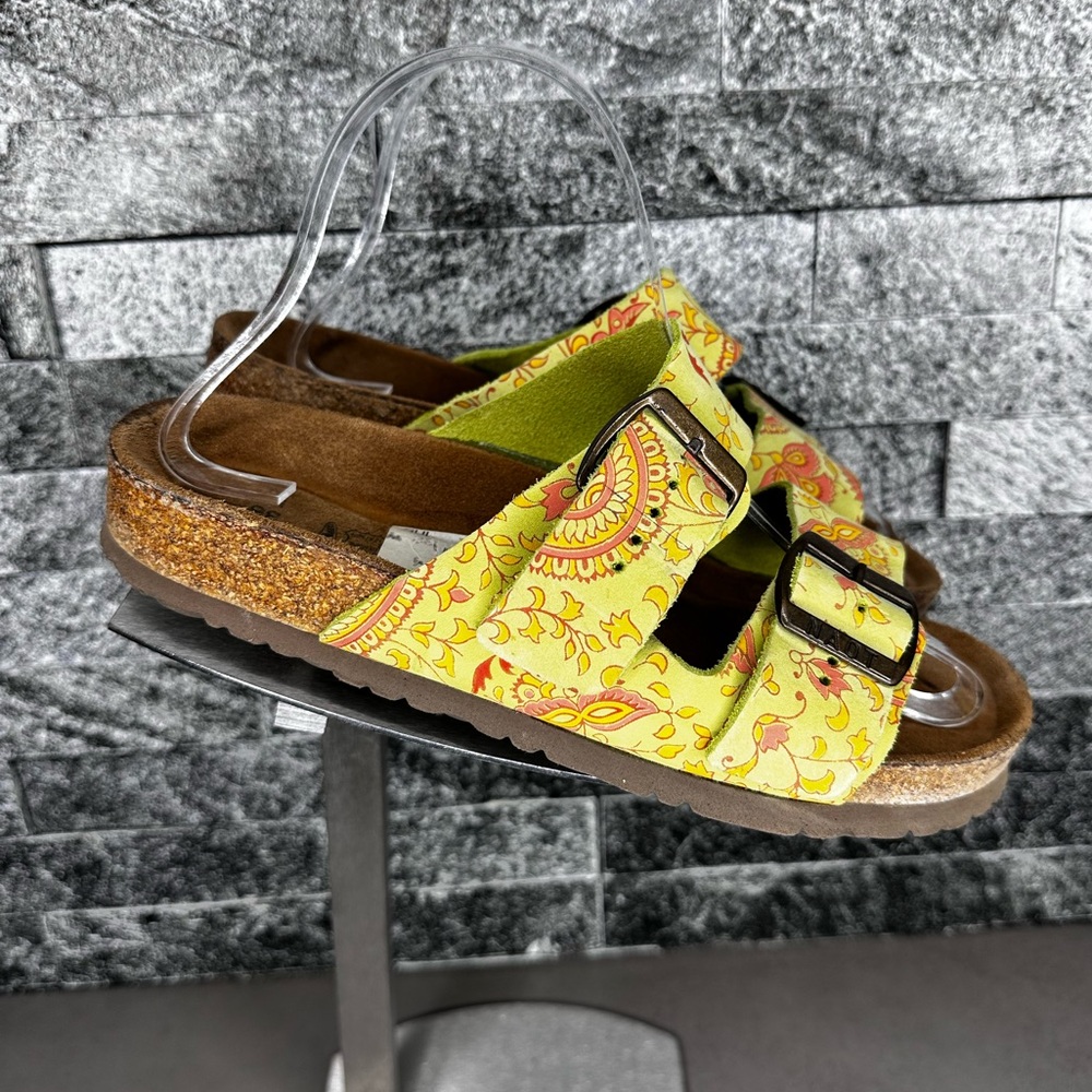 Naot Birkenstock Soft Footbed Leather Floral Sandals 38 / L7
